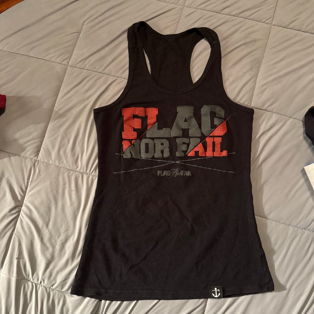 Flag Nor Fail Black and Red Tank Top